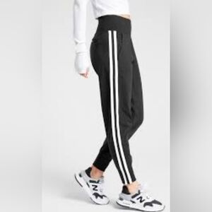 Athleta Venice Side Stripe Joggers- Size XS - Black with White Stripes